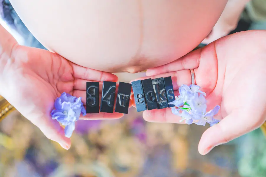 男性とドレスを着用した女性のマタニティ記念写真