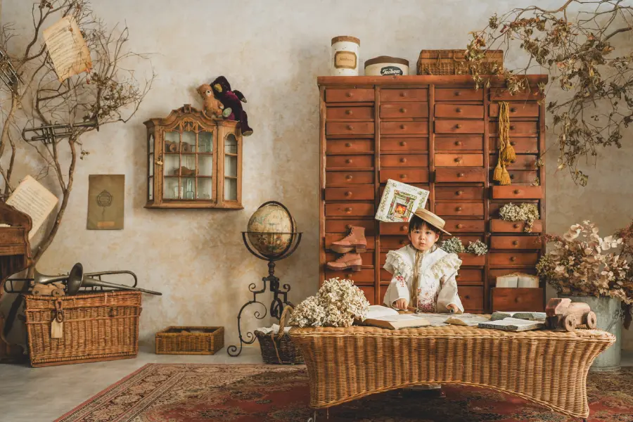 着物を着用した男の子の七五三記念写真