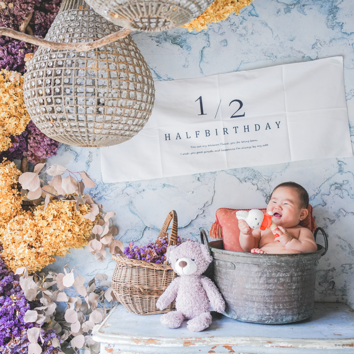 バースデー記念のべビーの写真